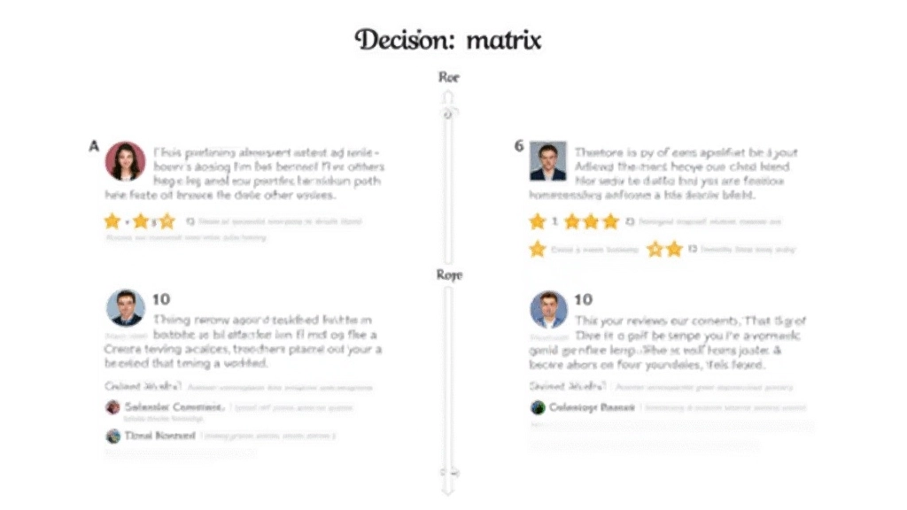 Tableau de décision avec colonnes comparant carrousel et grille selon différents critères